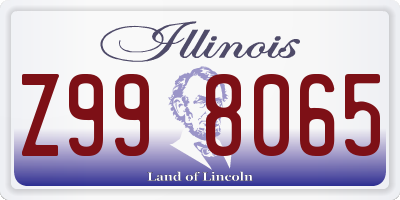 IL license plate Z998065