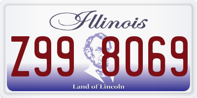 IL license plate Z998069