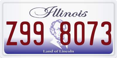 IL license plate Z998073