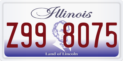 IL license plate Z998075