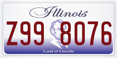 IL license plate Z998076