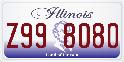 IL license plate Z998080