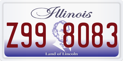 IL license plate Z998083