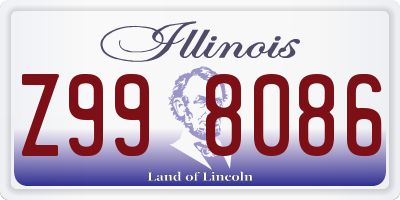 IL license plate Z998086