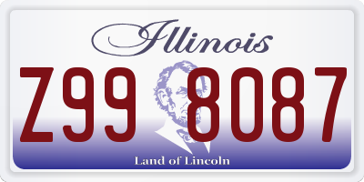 IL license plate Z998087