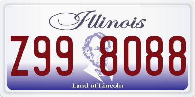 IL license plate Z998088