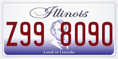 IL license plate Z998090