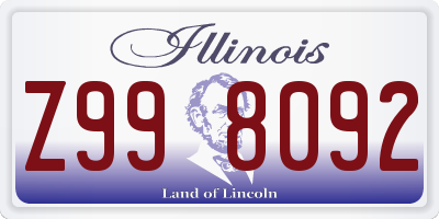 IL license plate Z998092