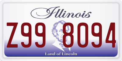 IL license plate Z998094