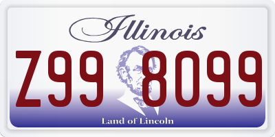 IL license plate Z998099