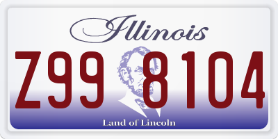 IL license plate Z998104