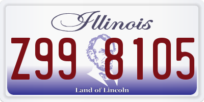 IL license plate Z998105