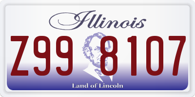 IL license plate Z998107