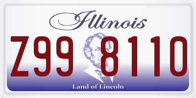 IL license plate Z998110