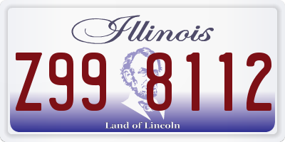 IL license plate Z998112