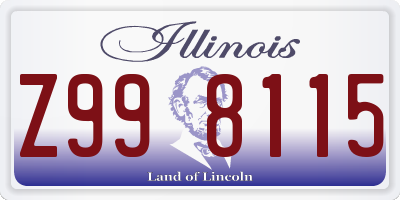 IL license plate Z998115