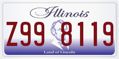 IL license plate Z998119