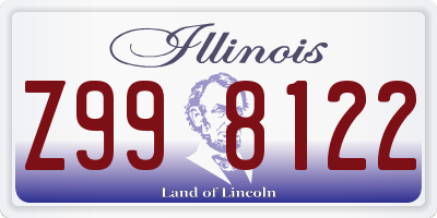 IL license plate Z998122