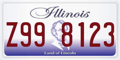 IL license plate Z998123