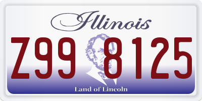 IL license plate Z998125