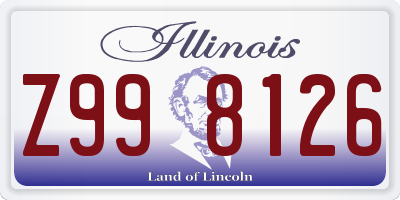 IL license plate Z998126