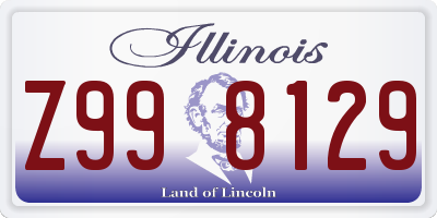 IL license plate Z998129