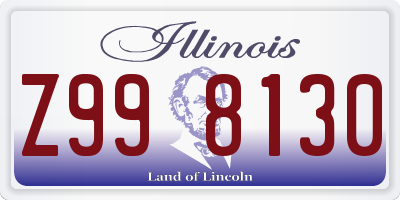 IL license plate Z998130