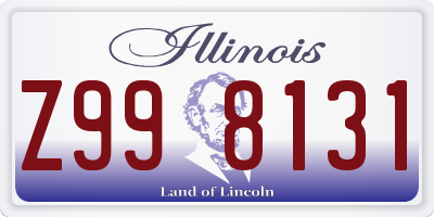 IL license plate Z998131