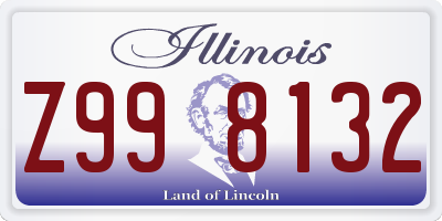 IL license plate Z998132