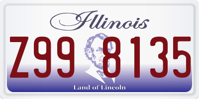 IL license plate Z998135