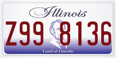IL license plate Z998136