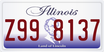 IL license plate Z998137