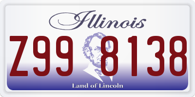 IL license plate Z998138