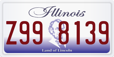 IL license plate Z998139