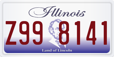 IL license plate Z998141