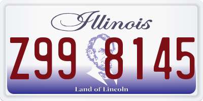 IL license plate Z998145