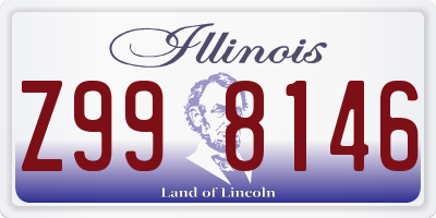 IL license plate Z998146