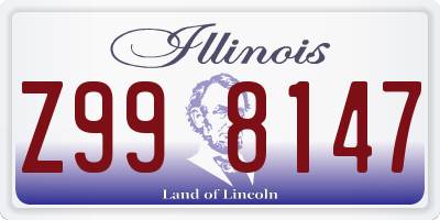 IL license plate Z998147