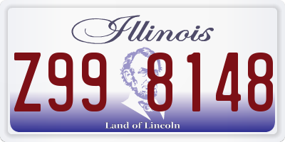 IL license plate Z998148