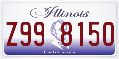 IL license plate Z998150