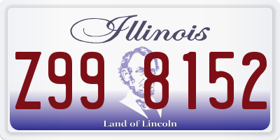 IL license plate Z998152