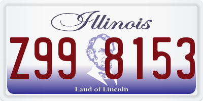 IL license plate Z998153