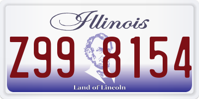 IL license plate Z998154