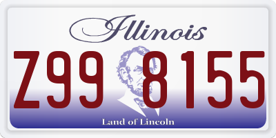 IL license plate Z998155