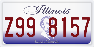 IL license plate Z998157