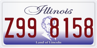 IL license plate Z998158