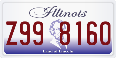 IL license plate Z998160