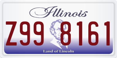 IL license plate Z998161