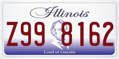 IL license plate Z998162