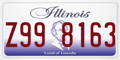 IL license plate Z998163